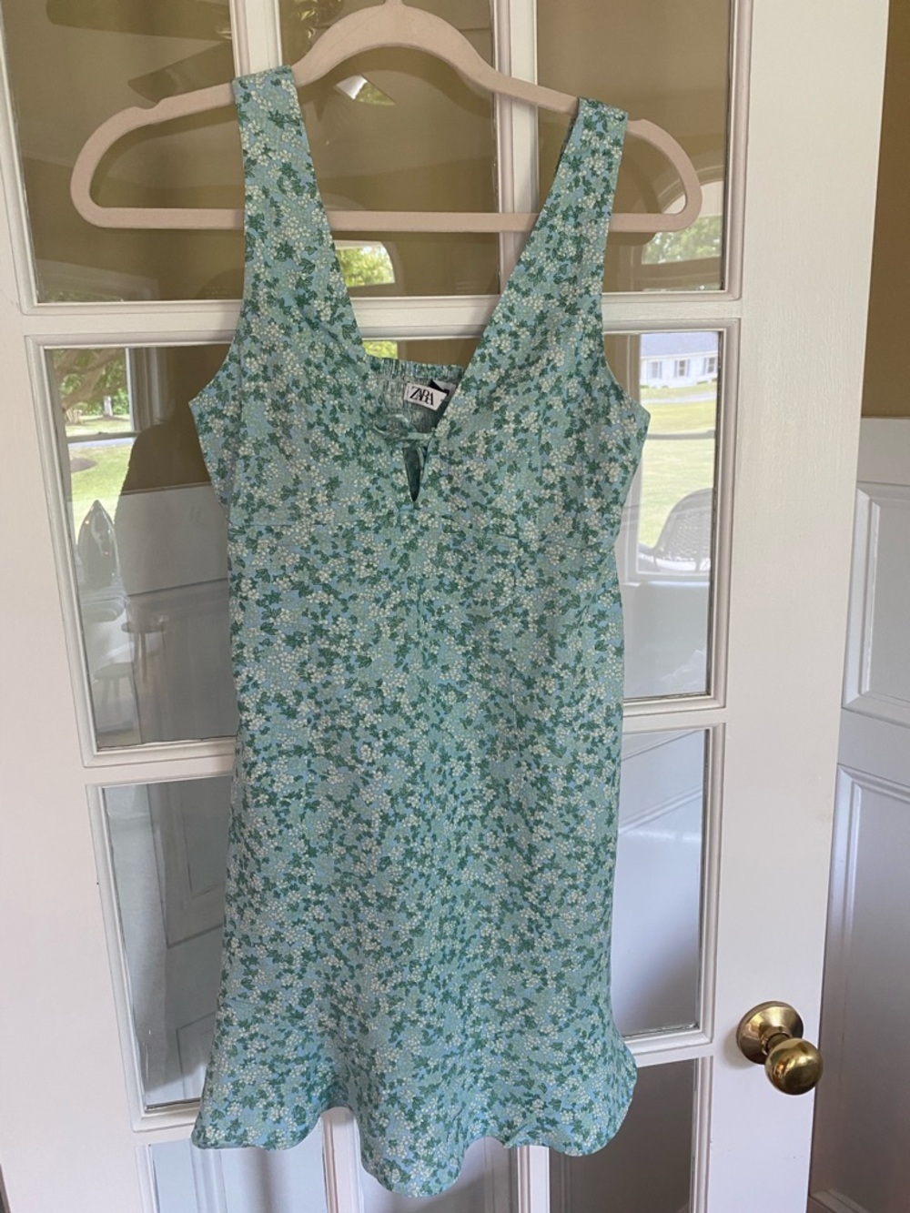 Zara Light Mint Floral Mini Dress